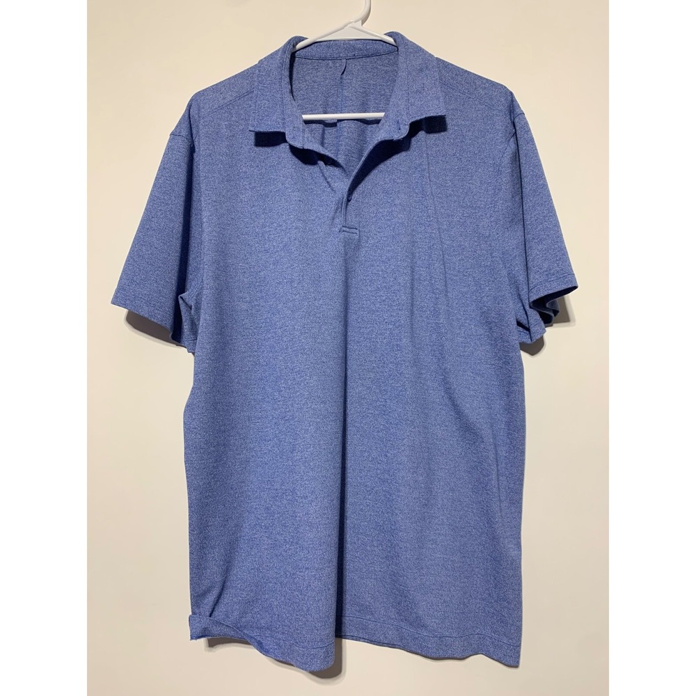 Lululemon Men Blue Soft Jersey Short Sleeve Polo Shirt No Size